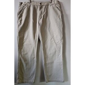 Carhartt Pants Men's Size 42x30 100097 266 Tan‎ Beige Duck Canvas Relaxed Fit